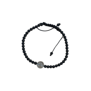 Pulsera Tibetana - Obsidiana y Cuarzo Cristal